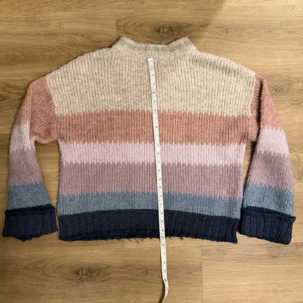 Democracy Women’s Colorblock Sweater Large Wool Blend Striped